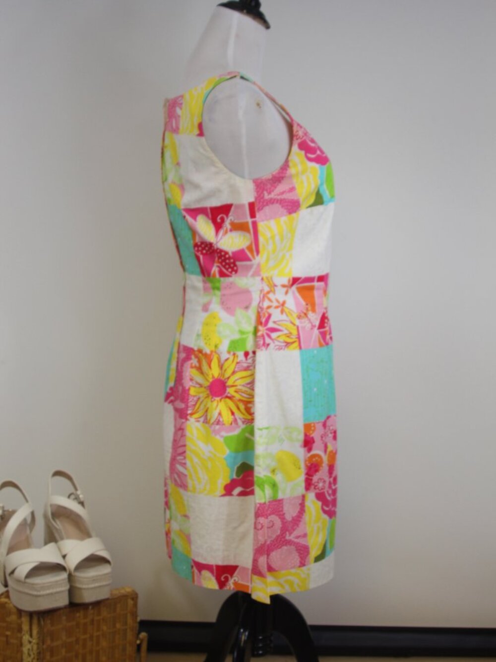 Lilly Pulitzer Patchwork Floral Shift Dress Size 6 Pink Green Cotton Preppy Reso - Picture 8 of 10